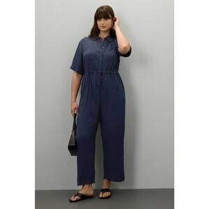 Thakoon x RTR Navy Short Sleeve Jumpsuit - Sz 16